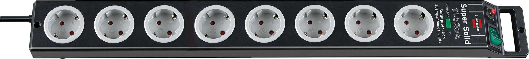 Brennenstuhl 8xCEE 7/4, 1xCEE 7/7, 2,5m, juodas 1153380318 / GT-640