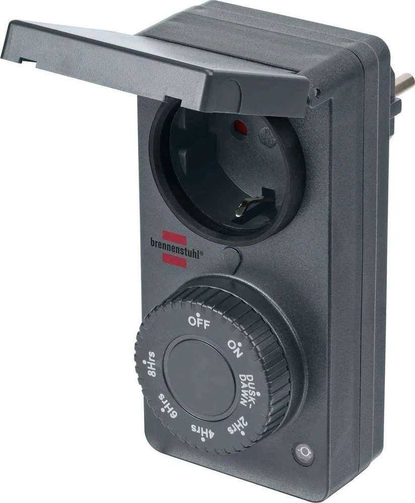 Brennenstuhl Timer mit Dämmerungssensor mechan. IP44 anthr.