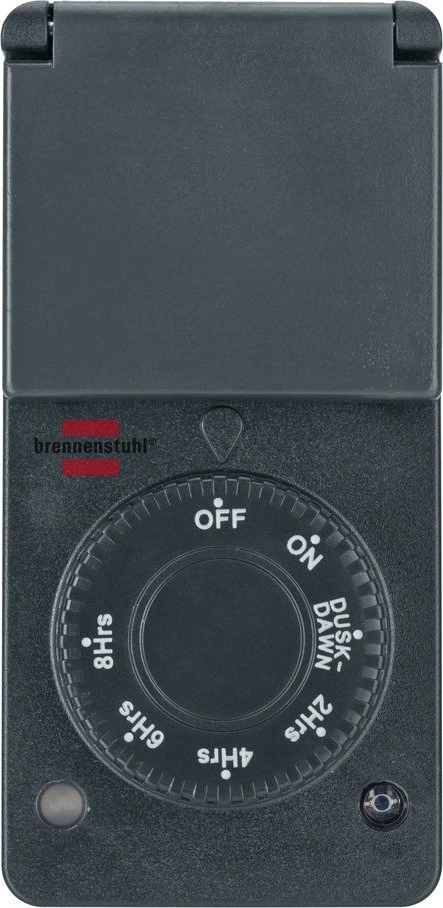 Brennenstuhl Timer mit Dämmerungssensor mechan. IP44 anthr.