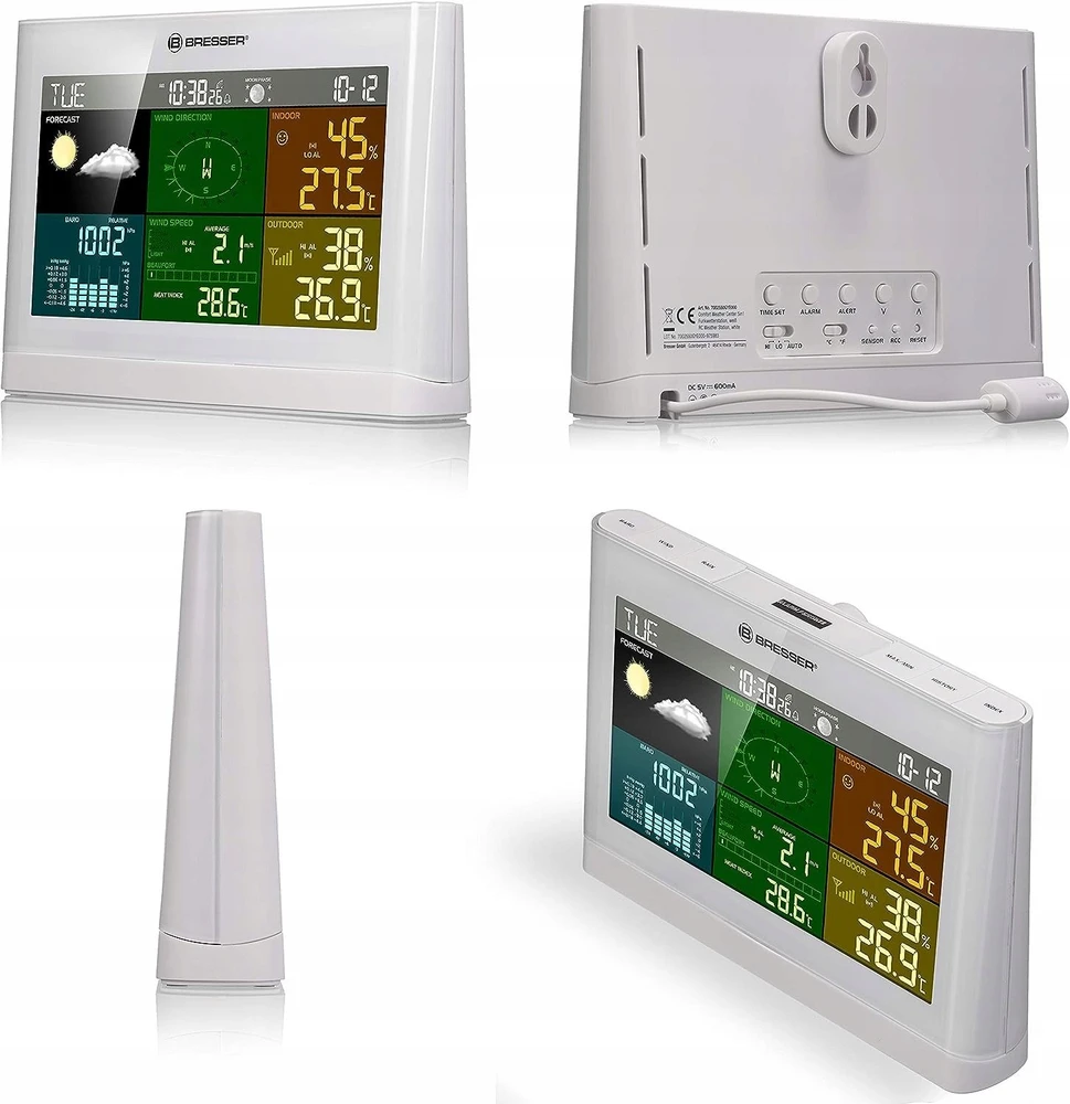 BRESSER 5-in-1 Comfort Orų stotelė with Colour Ekranas baltas