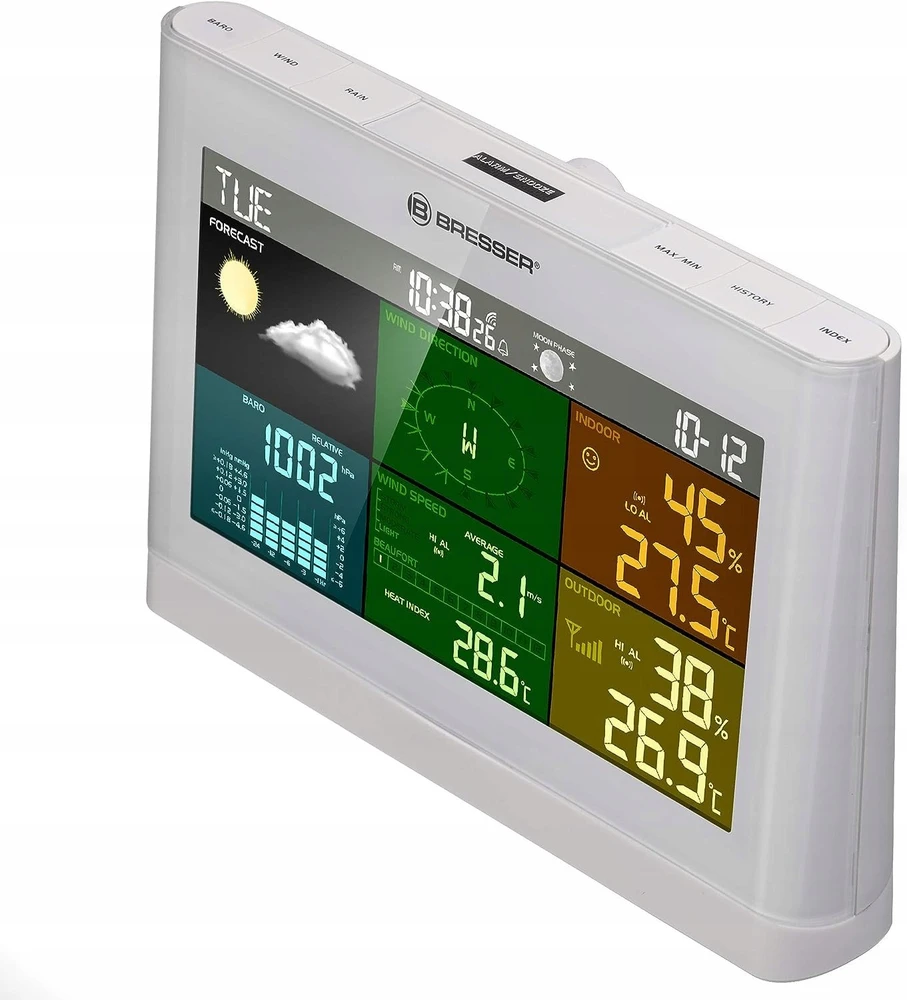 BRESSER 5-in-1 Comfort Orų stotelė with Colour Ekranas baltas