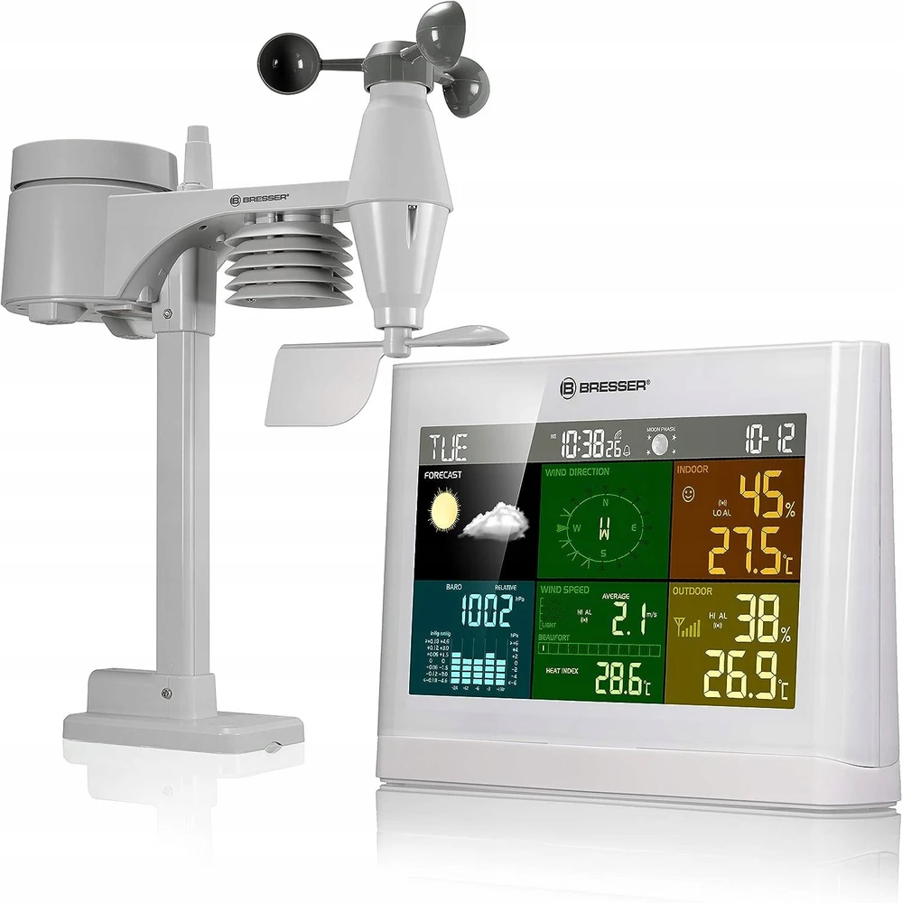 BRESSER 5-in-1 Comfort Orų stotelė with Colour Ekranas baltas