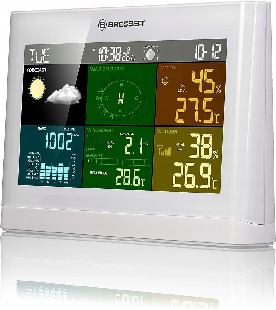 BRESSER 5-in-1 Comfort Orų stotelė with Colour Ekranas baltas