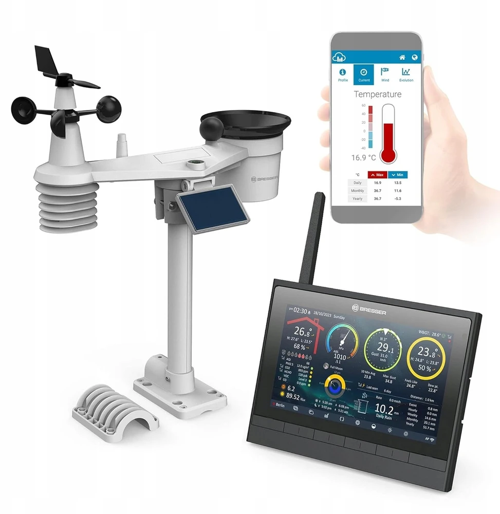 BRESSER 9-in-1 MeteoChamp HD WiFi oro stotis