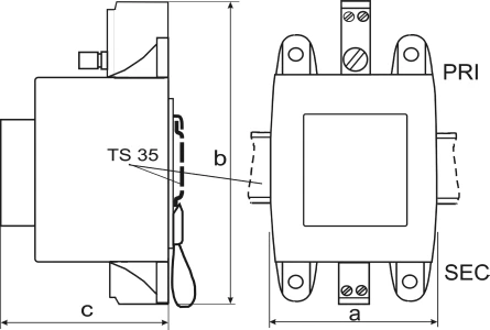 BREVE PSZ200 transformatoriaus matmenų brėžinys