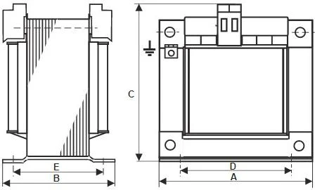 BREVE STM 200VA transformatoriaus matmenu brezinas