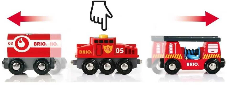 Ravensburger BRIO - Gelbėjimo ugniagesių traukinys (33844)