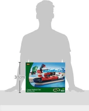 Ravensburger Brio geležinkelis Brio rinkinys su traukinio bėgiais Cargo harbour, 33061