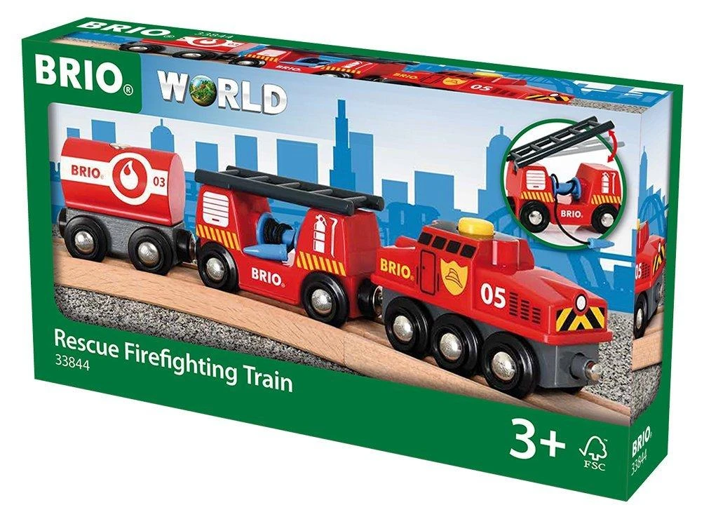 Ravensburger BRIO - Gelbėjimo ugniagesių traukinys (33844)