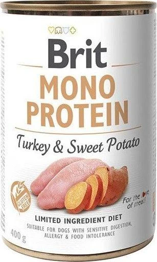 Drėgnas Šunų Maistas - Brit Mono 400g Kalakutiena su Saldžiosiomis Bulvėmis