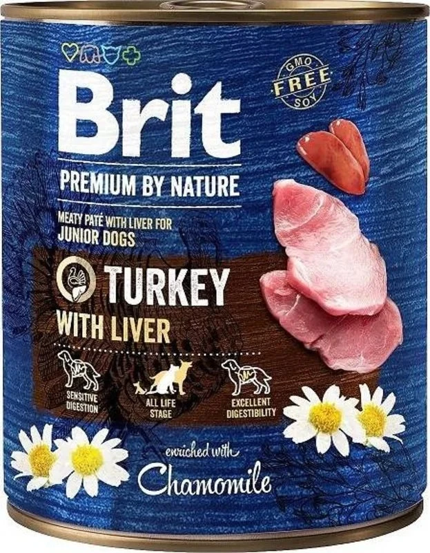 Brit Premium by Nature konservai šunims kalakutiena with Liver 800g