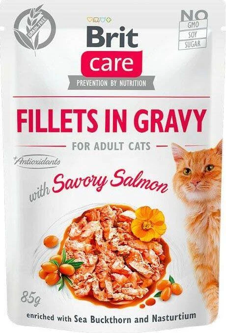 Brit Care Fillets in Gravy lašiša NAUJIENA 85 g