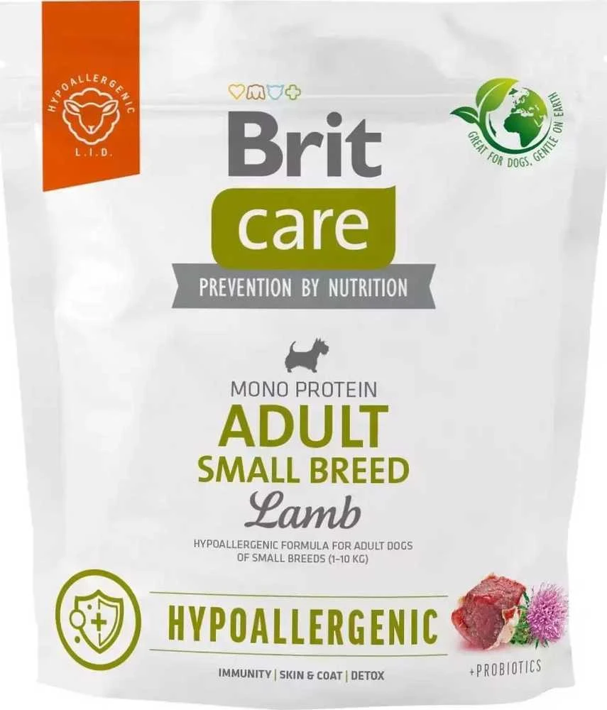 BRIT CARE šunims skirtas sausas maistas mažiems šunims su ėriena ir ryžiais, 1kg