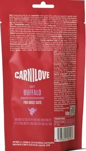 Vafo Praha Sro Brit Carnilove kačių skanėstas 50 g minkštas užkandžis Buffalo, naujas (101112415)