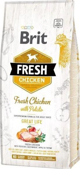 Brit Fresh Dog su vištiena ir bulvėmis Adult 2,5kg