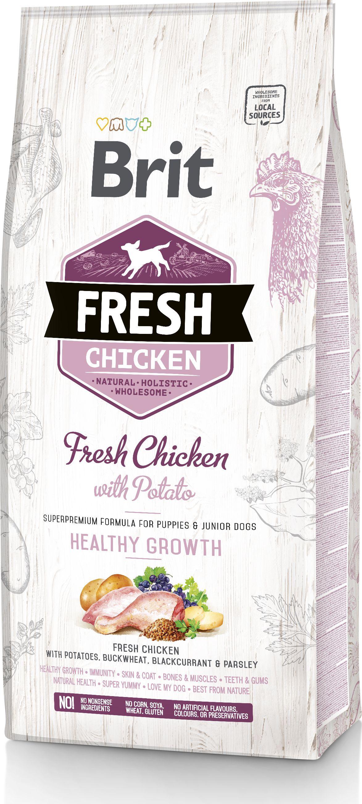 Brit Fresh Dog su vištiena ir bulvėmis Puppy 2,5kg