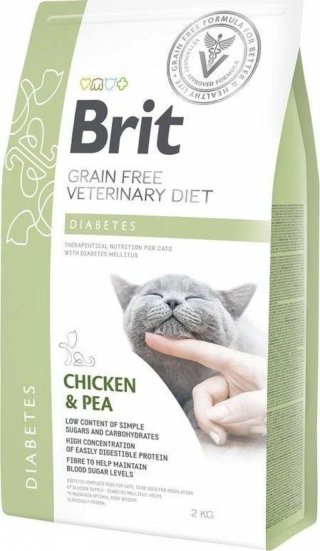Brit GF Veterinary Diets sausas maistas katėms Diabetes 2kg