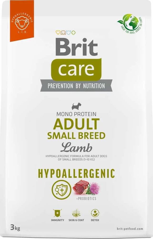BRIT CARE Dog Adult Small Breed su ėriena ir ryžiais 3kg