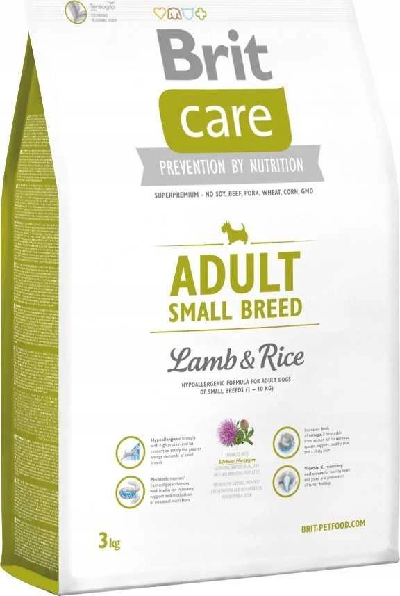 BRIT CARE Dog Adult Small Breed su ėriena ir ryžiais 3kg