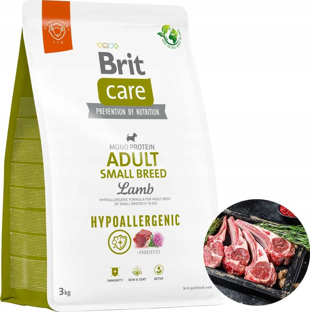 BRIT CARE Dog Adult Small Breed su ėriena ir ryžiais 3kg