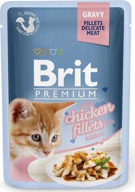 Brit Premium Delicate Fillets in Gravy su vištiena kačiukui 85 g