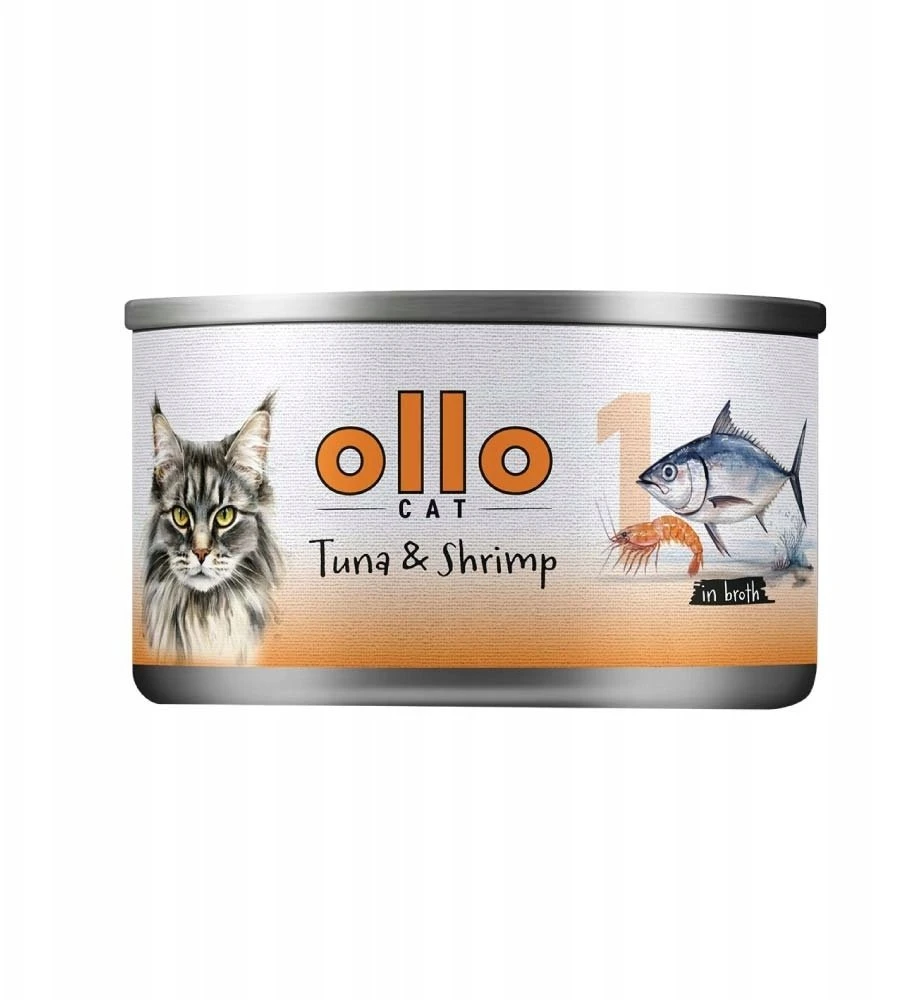 OLLO Cat nr 1 Tuna & Shrimp in broth – šlapias kačių maistas – 70g