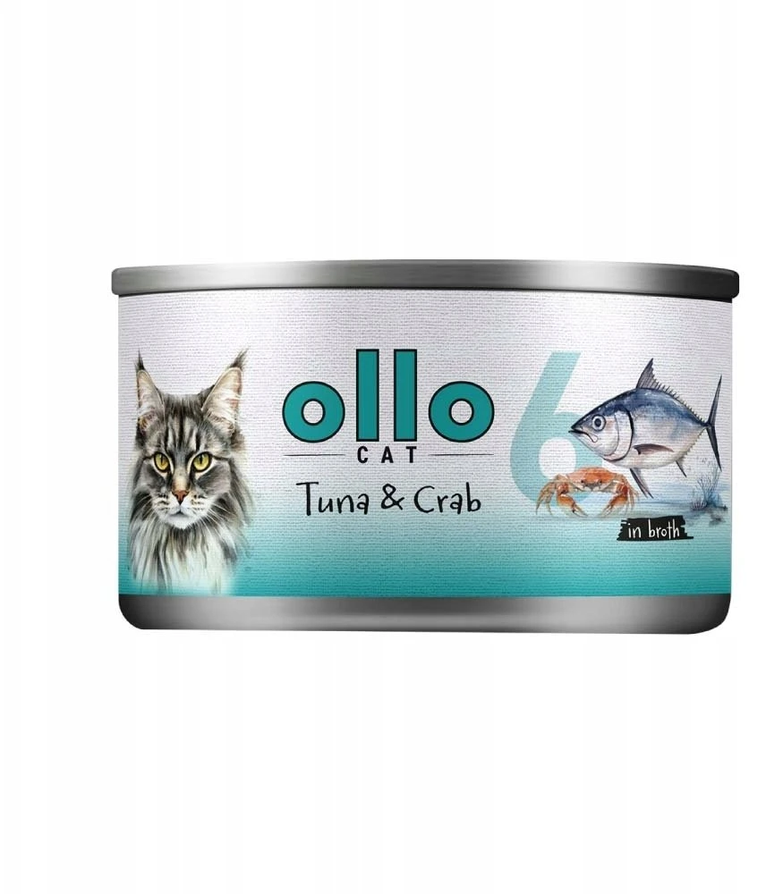 OLLO Cat nr 6 Tuna & Crab in broth – šlapias kačių maistas – 70g