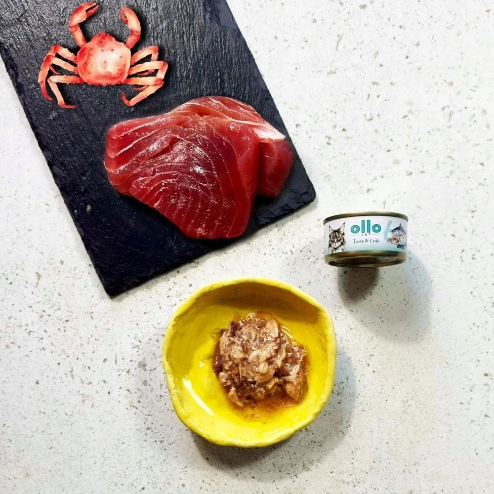 OLLO Cat nr 6 Tuna & Crab in broth – šlapias kačių maistas – 70g