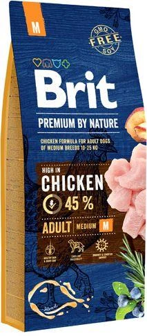 BRIT Premium by Nature Adult M - sausas šunų maistas vištiena - 8kg