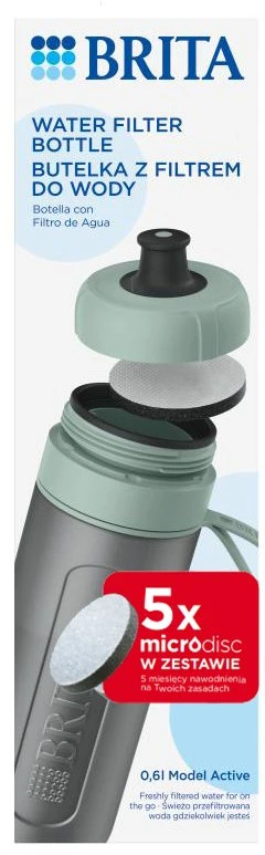 Gertuvė Brita Active filtravimo butelis 0,6 l Pastel žalias