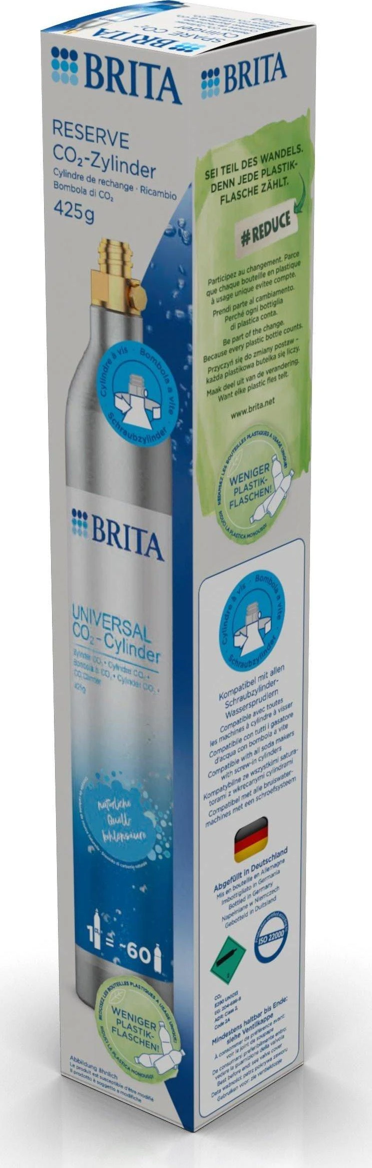 BRITA SodaOne CO2 angliarūgštės cilindras, 425 g, 60l
