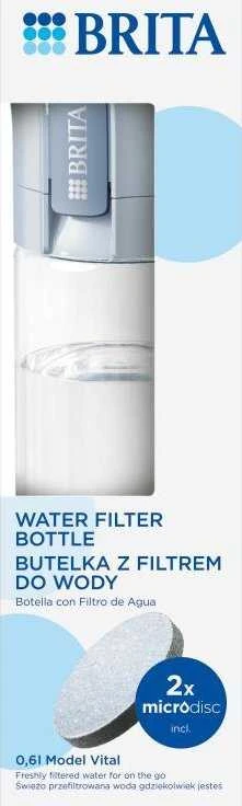 Gertuvė Brita Vital + 2 Brita MicroDisc vandens filtrai, pilkos spalvos