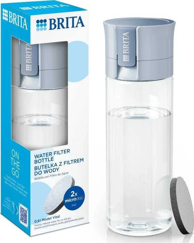 Gertuvė Brita Vital + 2 Brita MicroDisc vandens filtrai, pilkos spalvos