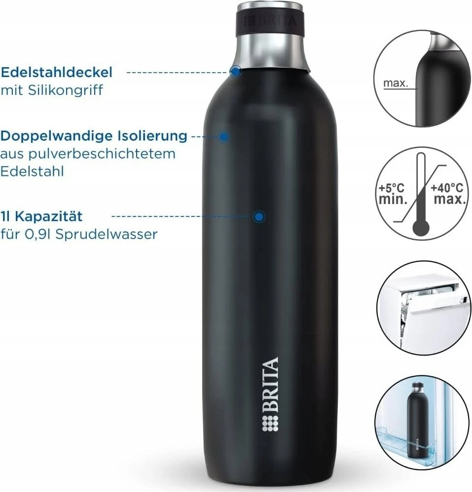 Brita sodaTRIO bottle (1 l; juodas)