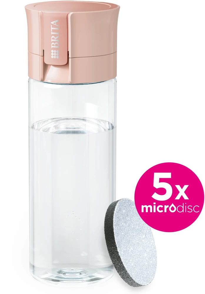 Gertuvė Brita Vital filtravimo butelis 0,6 l, pastelinės persikinės spalvos