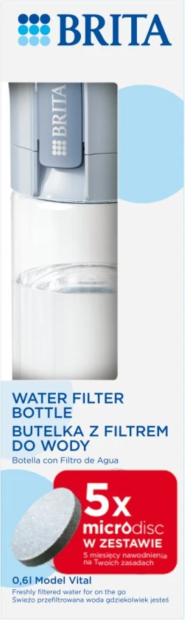 Gertuvė Brita Vital Filtering bottle 0.6 l Pastel mėlynas