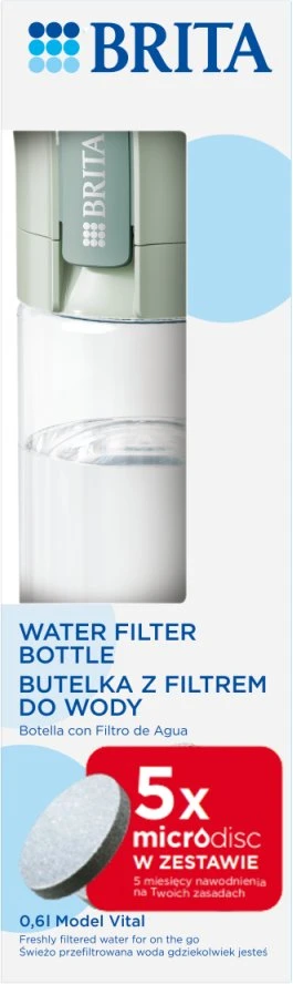 Gertuvė Brita Vital Filtering bottle 0.6 l Pastel žalias