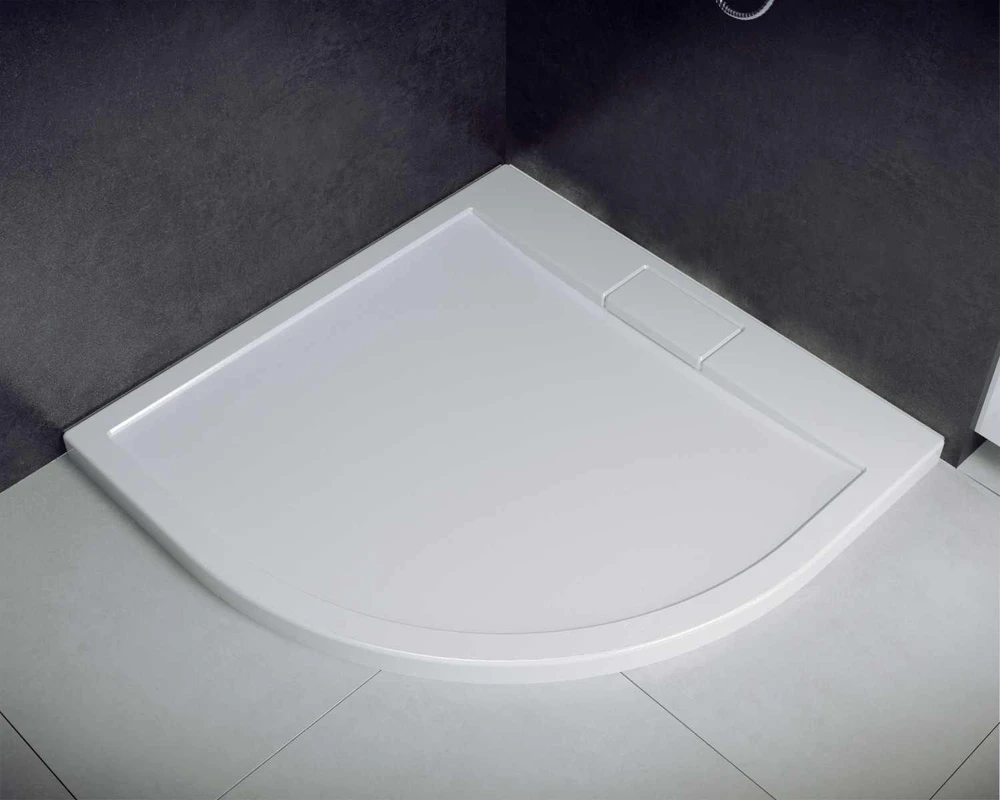 Pusapvalis dušo padėklas Besco Axim UltraSlim, 80 x 80 x 4,5 cm
