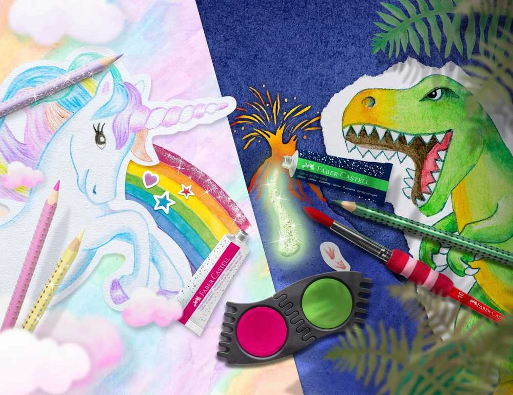Blizgus gelis Faber-Castell 12ml, 2vnt vaivorykštės spalvų