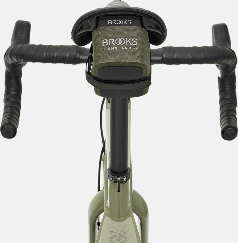 Brooks Balnelinė rankinė BROOKS SCAPE SADDLE POCKET BAG, purvo žalia, Talpa 0,7 L, Tvirtinimas ant diržo, Vandeniui atspari (NAUJA)