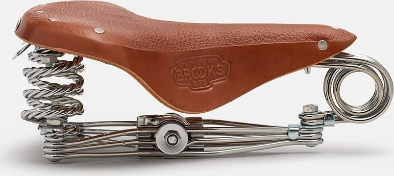 Brooks BALNELIS BROOKS B33, Honey, plieniniai lankai, svoris 1600 g, linija Leather (NAUJAS)
