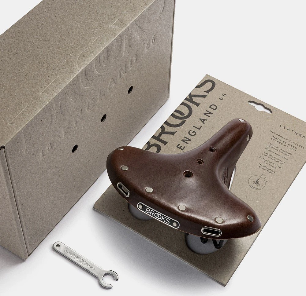 Brooks Balnelis BROOKS B72, rudos spalvos, plieniniai lankai, svoris 720 g, serija Leather (NAUJAS)