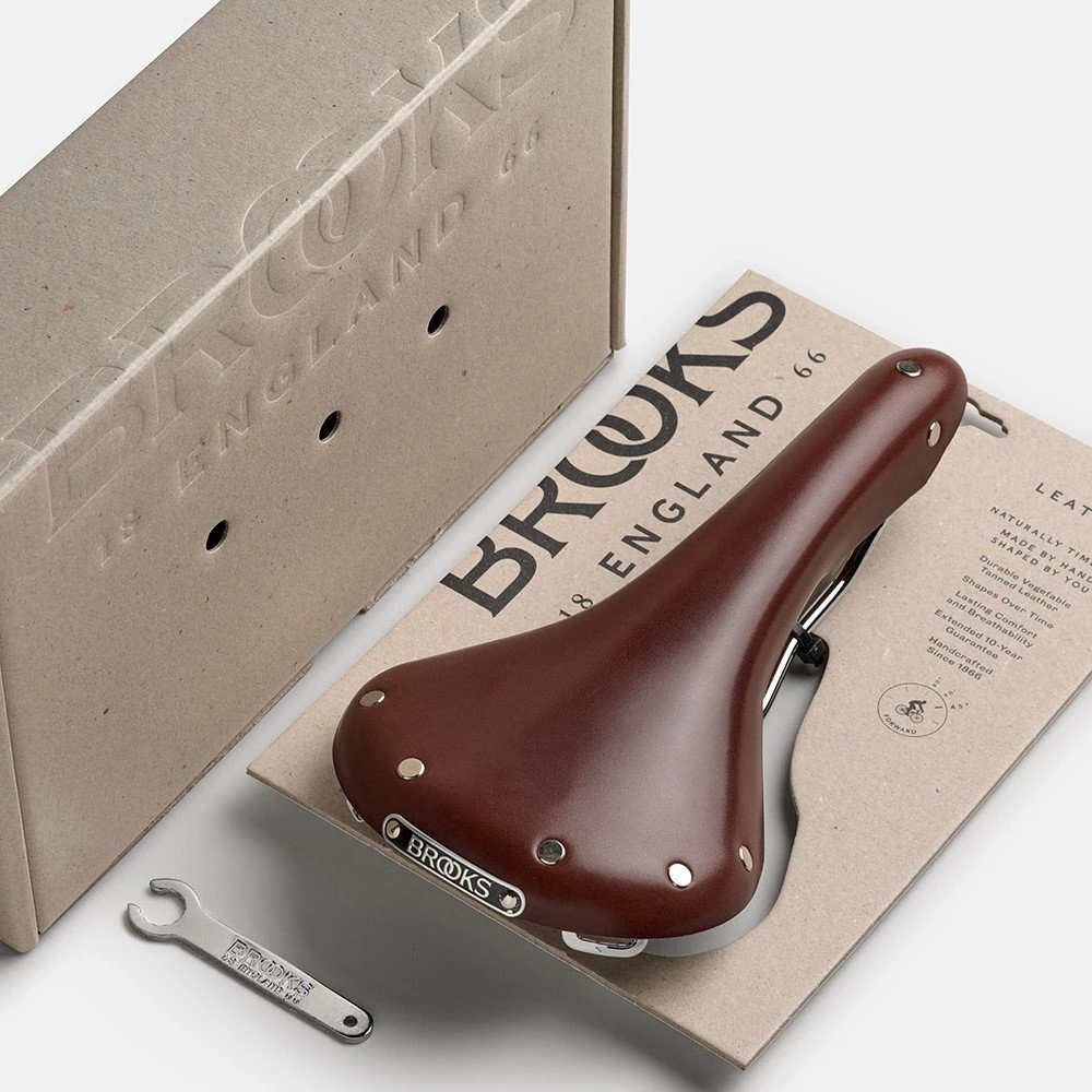 Brooks Balnelis BROOKS SWALLOW B15, rudos spalvos, plieniniai lankai, svoris 490 g, serija Leather