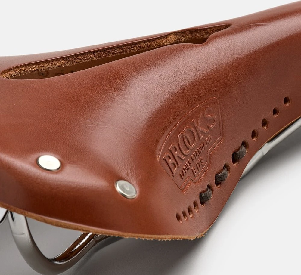 Brooks Brokso B17 CARVED SHORT balnelis, Honey, plieniniai lankai, svoris 460 g, odinė linija