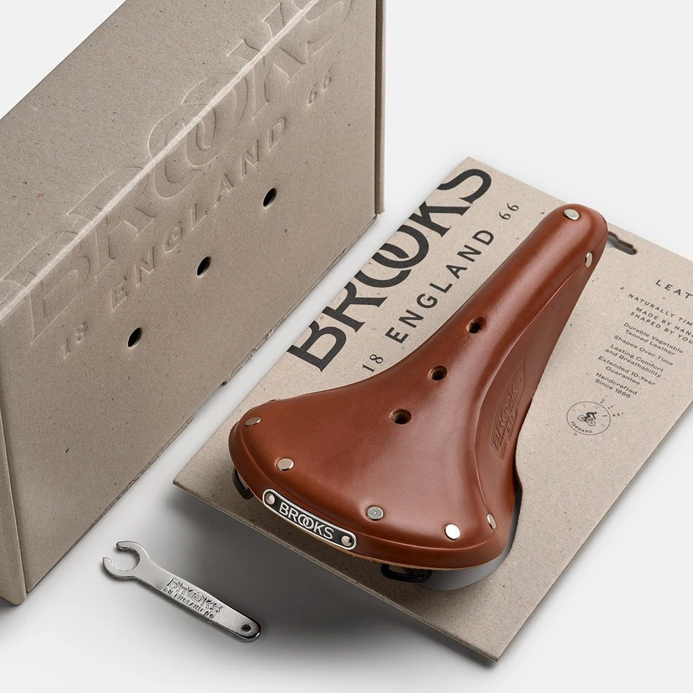 Brooks BROOKS B17 NARROW balnelis, Honey, plieniniai lankeliai, svoris 510 g, Leather linija