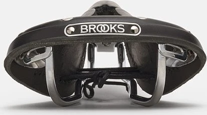 Brooks BROOKS B17 NARROW CARVED balnelis, juodas, plieniniai lankai, svoris 510 g, linija Leather