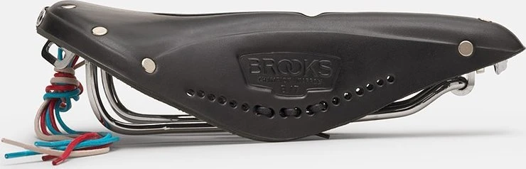 Brooks BROOKS B17 NARROW CARVED balnelis, juodas, plieniniai lankai, svoris 510 g, linija Leather