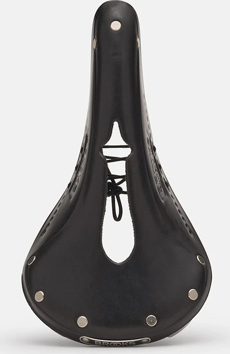 Brooks BROOKS B17 NARROW CARVED balnelis, juodas, plieniniai lankai, svoris 510 g, linija Leather