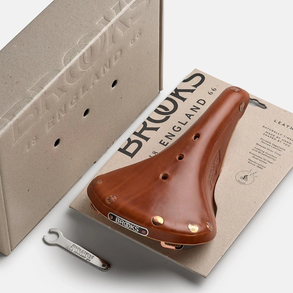 Brooks BROOKS B17 SPECIAL balnelis, Honey spalvos, plieniniai lankai, svoris 540 g, linija Leather