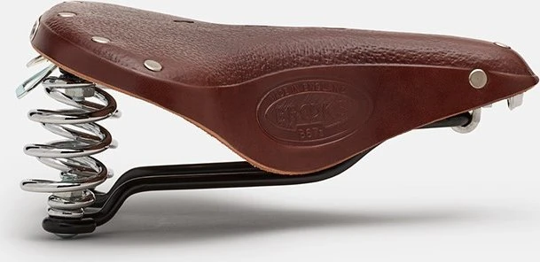 Brooks BROOKS B67 SHORT balnelis, ruda spalva, plieniniai lankai, svoris 810 g, linija Leather (NAUJAS)